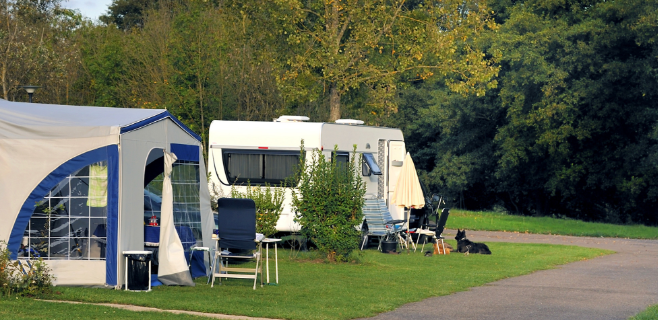 Caravan parked in a caravan park